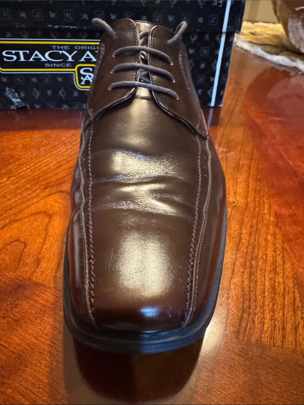Stacy Adams Brown Leather Derby Lace-Up Dress Shoe